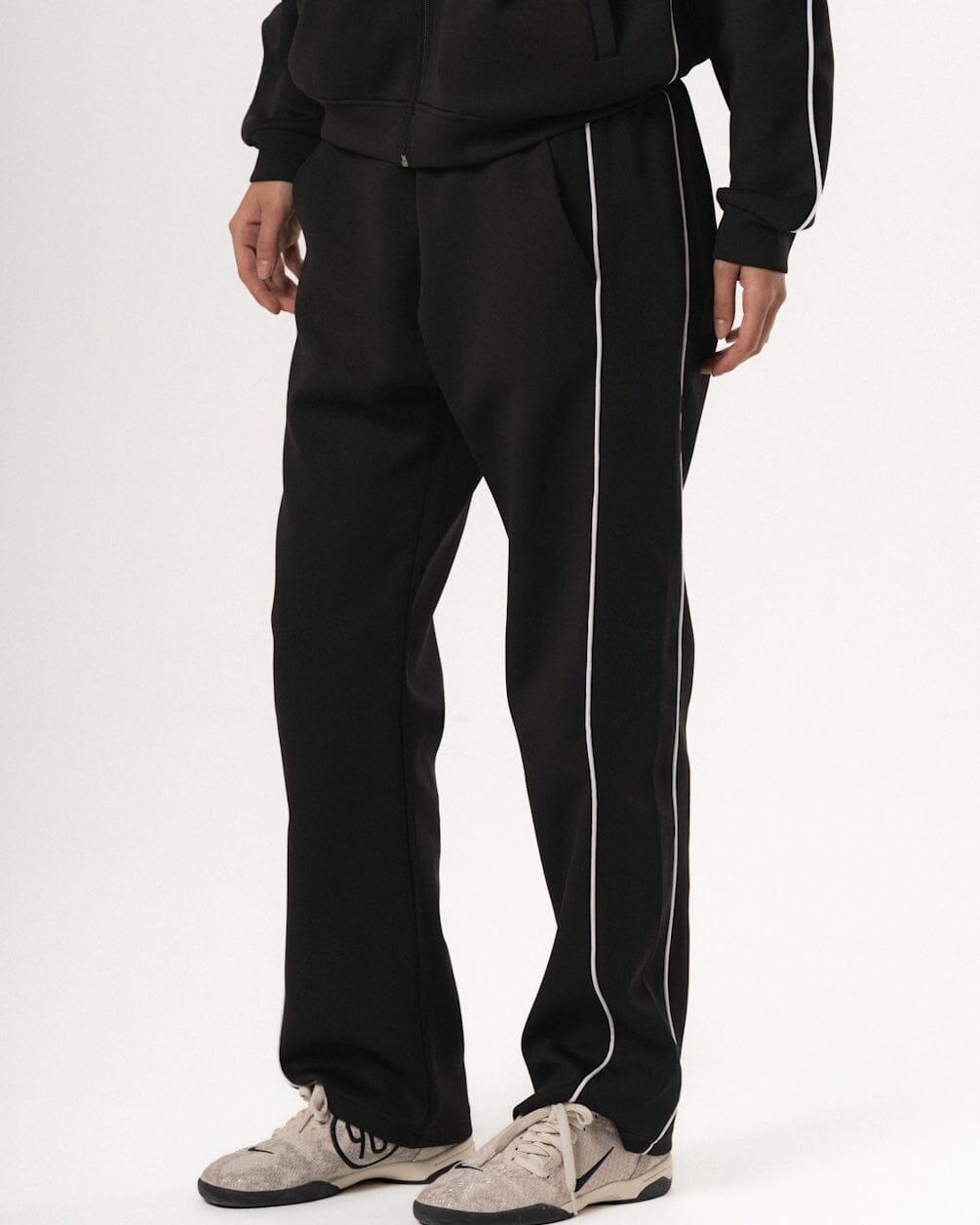 Black Wide Leg Track Pants