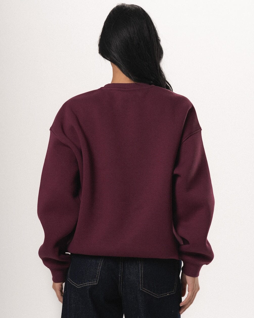 Burgundy Basic Oversized Crewneck